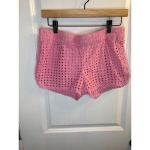 Lilly Pulitzer for Target Pink Eyelet Shorts Pom Pom Trim Small Womens Summer